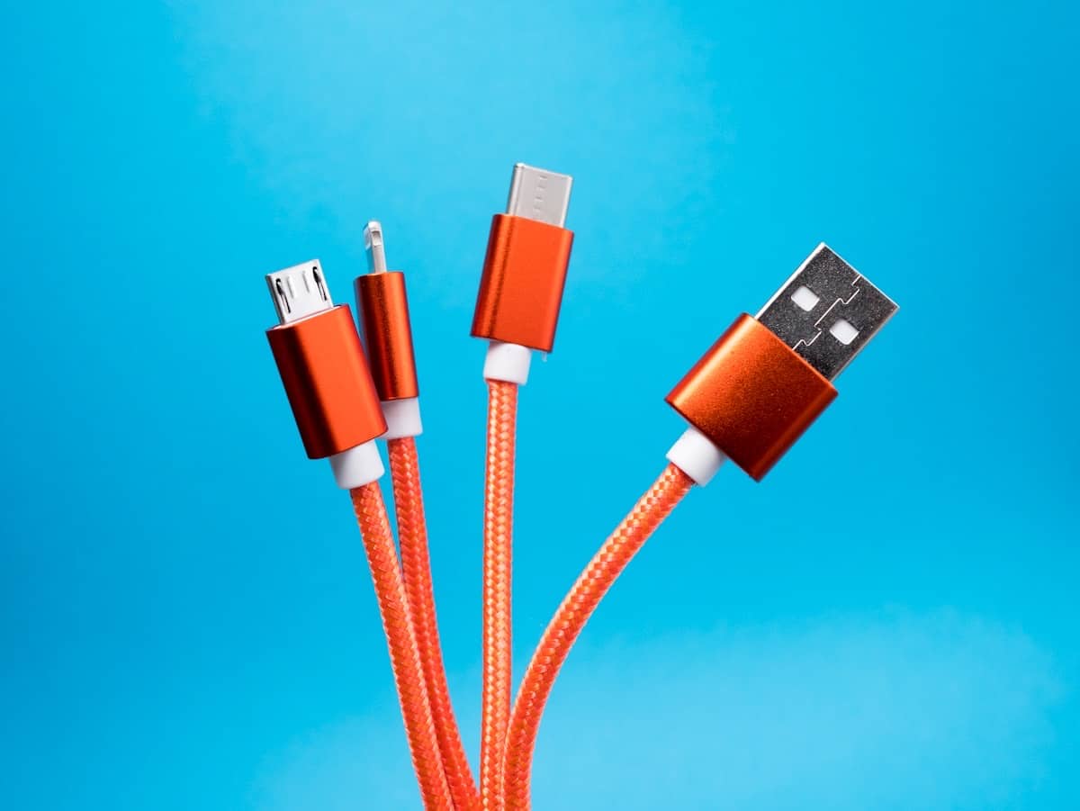 Four incompatible cable connectors fanned out side by side
